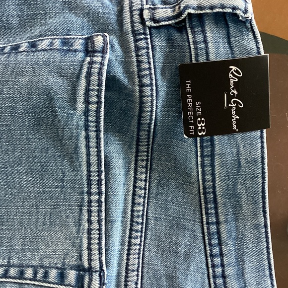 New Robert Graham Light Blue Straight Jeans - Picture 1 of 3